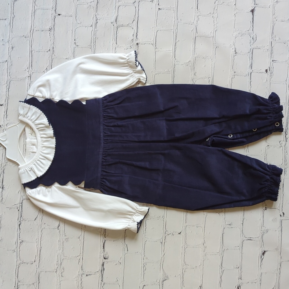 Baby Girl's Corduroy Romper with Blouse 12M